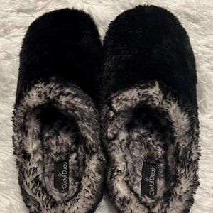Cuddi Duds Frosted Faux Fur slip on clog Size Large